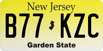 NJ license plate B77KZC