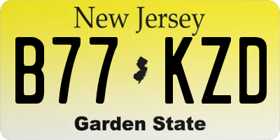 NJ license plate B77KZD
