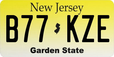 NJ license plate B77KZE
