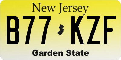 NJ license plate B77KZF