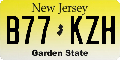 NJ license plate B77KZH
