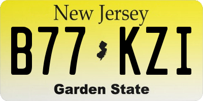 NJ license plate B77KZI