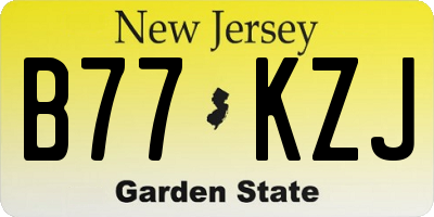 NJ license plate B77KZJ