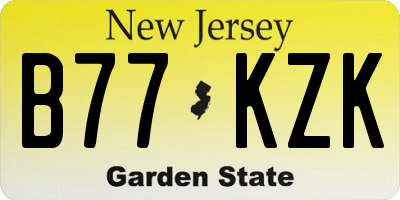 NJ license plate B77KZK