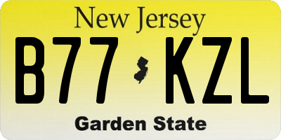 NJ license plate B77KZL