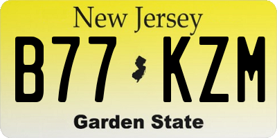 NJ license plate B77KZM