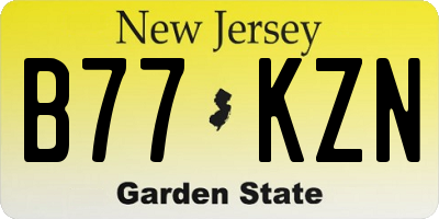 NJ license plate B77KZN
