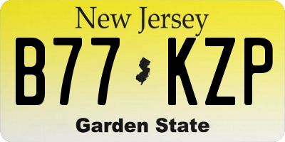 NJ license plate B77KZP