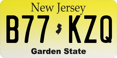 NJ license plate B77KZQ