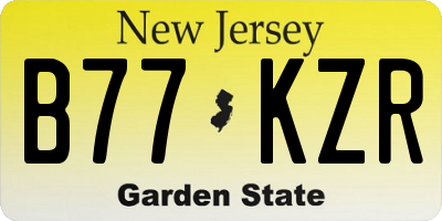 NJ license plate B77KZR