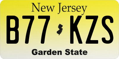 NJ license plate B77KZS