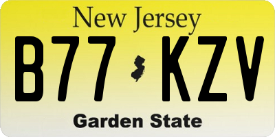 NJ license plate B77KZV