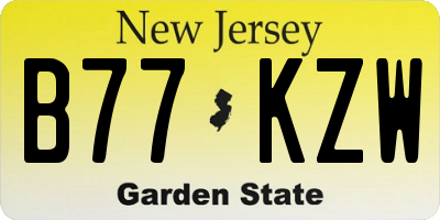 NJ license plate B77KZW