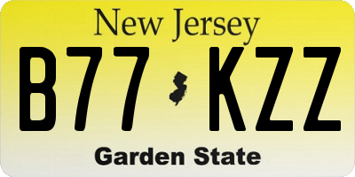 NJ license plate B77KZZ