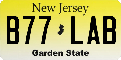 NJ license plate B77LAB