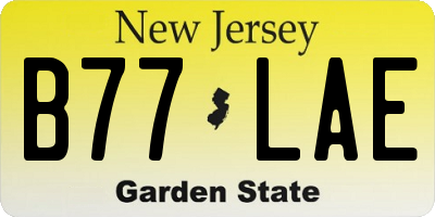 NJ license plate B77LAE