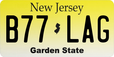 NJ license plate B77LAG