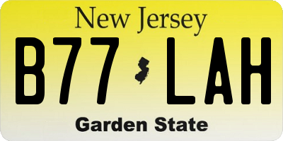 NJ license plate B77LAH