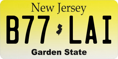NJ license plate B77LAI