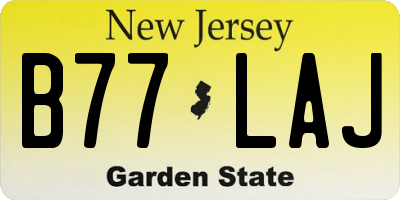 NJ license plate B77LAJ