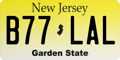 NJ license plate B77LAL