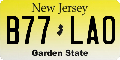NJ license plate B77LAO