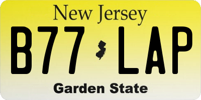 NJ license plate B77LAP
