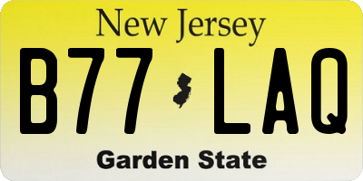 NJ license plate B77LAQ