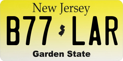 NJ license plate B77LAR