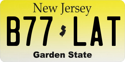 NJ license plate B77LAT