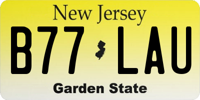 NJ license plate B77LAU