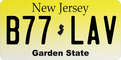 NJ license plate B77LAV