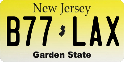 NJ license plate B77LAX