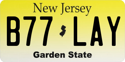 NJ license plate B77LAY