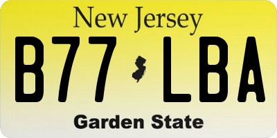 NJ license plate B77LBA