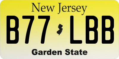 NJ license plate B77LBB