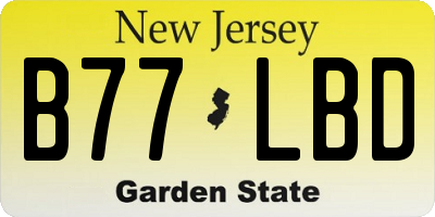 NJ license plate B77LBD