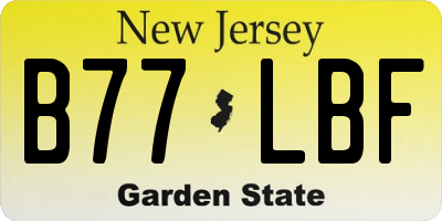 NJ license plate B77LBF