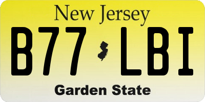 NJ license plate B77LBI