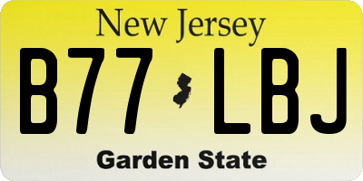 NJ license plate B77LBJ