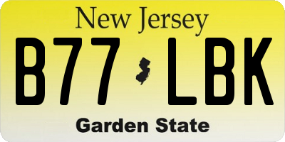 NJ license plate B77LBK