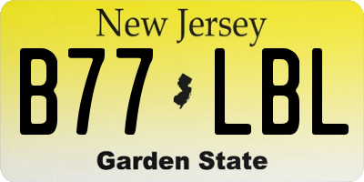 NJ license plate B77LBL