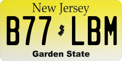 NJ license plate B77LBM