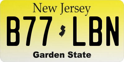 NJ license plate B77LBN
