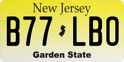 NJ license plate B77LBO