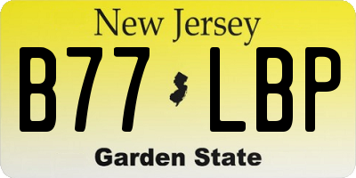 NJ license plate B77LBP