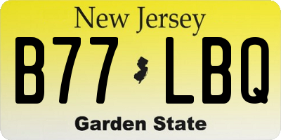 NJ license plate B77LBQ