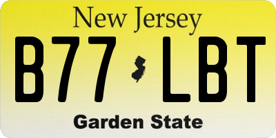 NJ license plate B77LBT