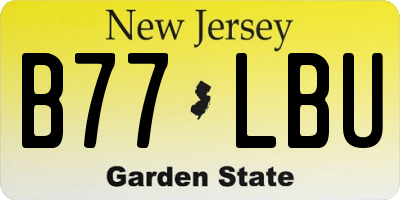 NJ license plate B77LBU