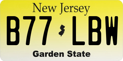 NJ license plate B77LBW